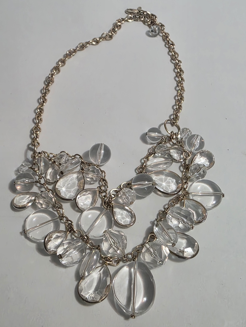Premier Designs Gold-Tone Necklace with Clear Crystal Drops
